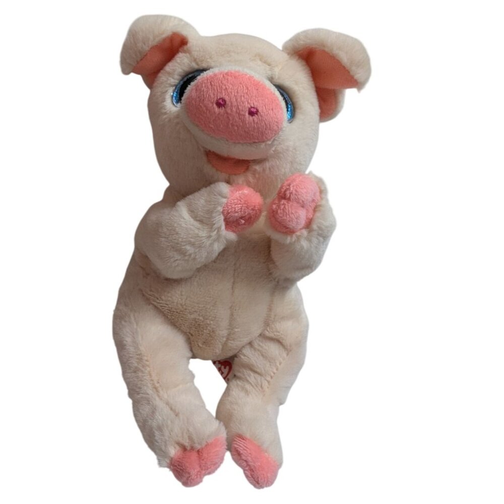 Ty Beanie Bellies Penelope the‎ Pink Pig blue eyes no org ear tag 10 inch toy